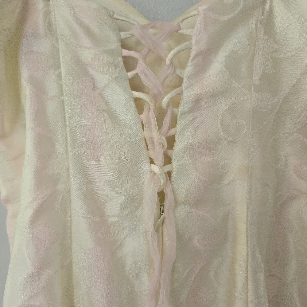Vintage Zum Zum Pink Stripes Tulle Mermaid Dress sz 9 *needs Cleaned* - Picture 8 of 16